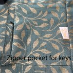 Hanging garment bag with pockets. Perfect for temple use or traveling. Alt fabric patterns available.