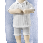 Little boy blue short white baby blessing combo LDS blessings christening burials