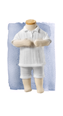 Little boy blue short white baby blessing combo LDS blessings christening burials