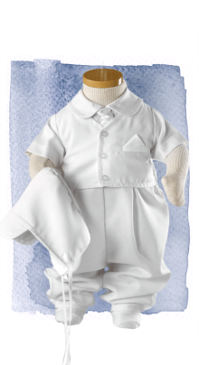 Suited Up baby boy LDS blessing outfit - White Elegance christening