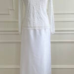 White Shantung straight skirt for LDS temple use