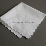 Ladies personalized scalloped LDS Temple Hankie Handmade Philippians