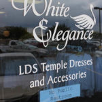 Murray Utah White Elegance Store Front Door - LDS Temple Dresses and Accessories
