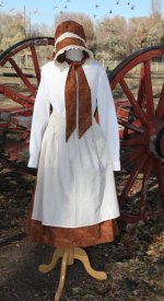 Girls pioneer costume bonnet blouse apron skirt bloomers trek costume