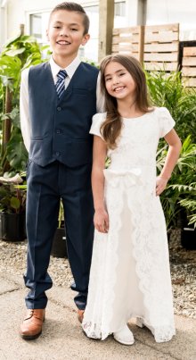 Boys suits and girls white dresses LDS baptism communion weddings church