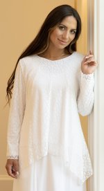 Windsor top white new LDS Temple top