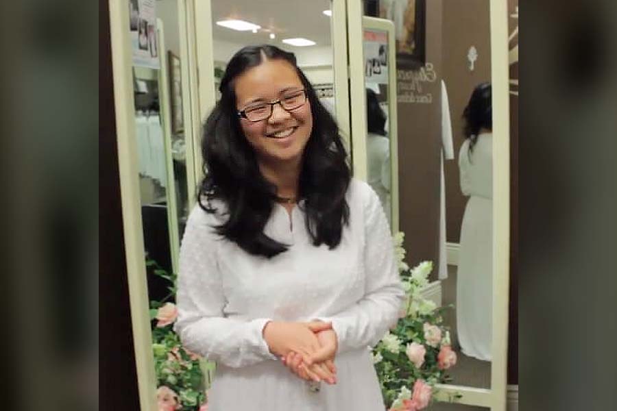 Young women in LDS temple dress