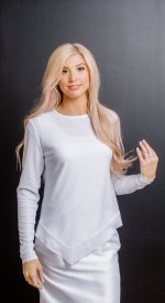 Helsinki knit top white modest LDS temple