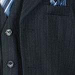 Navy pinstripe boys suit baptism or communion