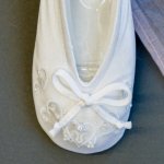 Beaded white satin slippers lds temple use