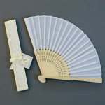 white silk and bamboo folding fan lds temple church