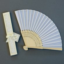 white silk and bamboo folding fan lds temple church