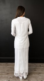 Belfast 2 pc all white lace women's dress set LDS Temple