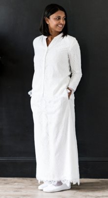 Dublin all white lace skirt and blouse lds temple upto 4xl tall