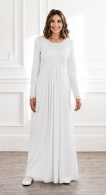 London LDS temple bridal dress modest white dress