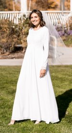 London LDS temple dress modest simple wedding dress
