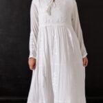 Soho LDS temple dress loose fit cotton with tie neck