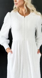 Zurich LDS temple dress with stretch lace and zip up front