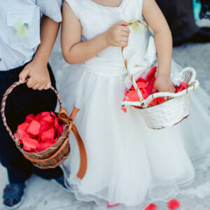 flower petal wedding send off