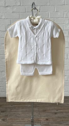 26-inch white preservation bag with full-length zipper and transparent viewing window