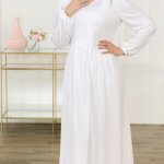 White Lace LDS temple dress. Zip up front with two pockets. Galilee simply elegant.