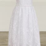 Meringue - Girls white sequin lace LDS baptism dress