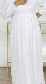 Galilee Mormon LDS Temple dress with pockets plus size white
