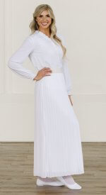 Hanover pleated skirt - White LDS Temple skirt for Mormon women