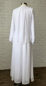 Montecito wrinkle free white LDS skirt and long sleeve blouse set