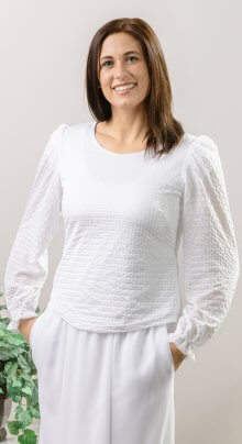 Soft stretchy textured top. A must have to change up your LDS temple look.