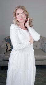 Cairo pull on dress knit breathable LDS Temple Dress